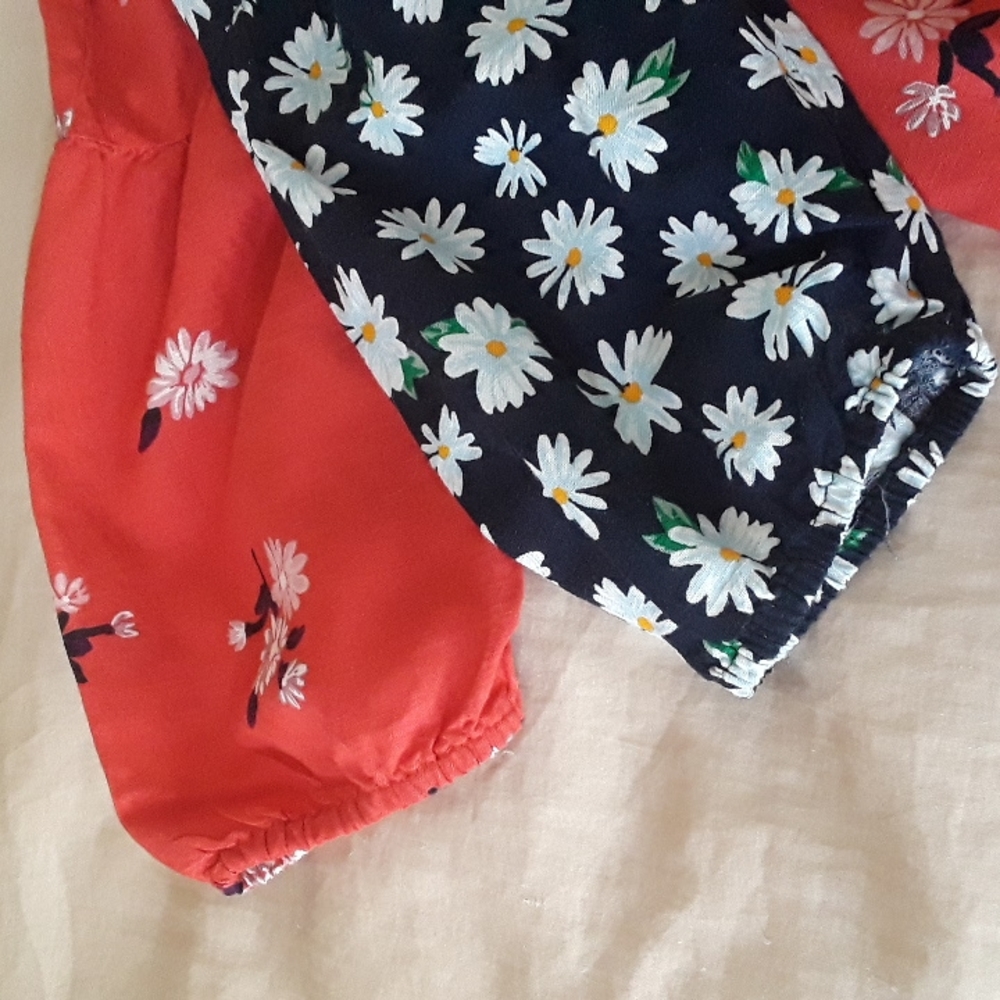 ( 2 ) NEW BOHO Floral Spring dresses 3/4 bubble sleeves SIZE M / 8 for GIRLS - Picture 4 of 12